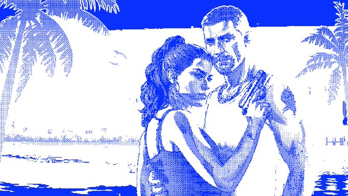 A pixelated blue-and-white illustration of a couple embracing against a tropical backdrop with palm trees, paired with a post highlighting upcoming NFT whitelist opportunities, including the hyped "Just t00ns" collection set to mint on July 20.