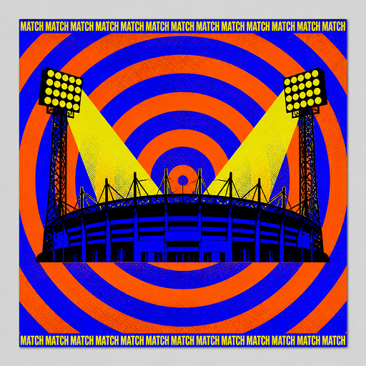 urn of light on a blue and orange striped background, with the text "MATCH MATCH MATCH" above it.