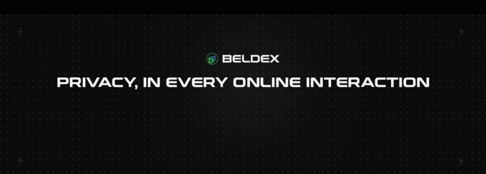 A black screen displaying the Beldex logo and the text 'PRIVACY, IN EVERY ONLINE INTERACTION'.
