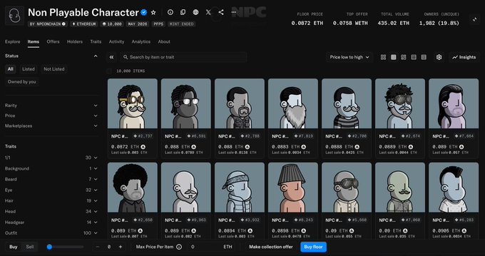 The focus on what's in the image could be an attempt by someone who likes @npconchain or @doodles to emphasize its appeal or uniqueness. They might have noticed that NPC, a character from a video game series, consistently rises above other characters within the posts, which is seen as a noteworthy aspect of the character or the game itself. By highlighting this point in the image, they are making the content seem more intriguing or interesting to those who appreciate such aspects. This post could be discussing these points and possibly even comparing @doodles with @npconchain's ascendancy among other characters that may not rise as high.