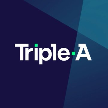 The image displays the "Triple-A" logo in white text against a dark blue geometric background, featuring distinctive green square accents above the letter "i" and between "Triple" and "A." It relates to the accompanying post about Triple-A, a company reportedly experiencing approximately $11.8 million in losses from hot wallet drains, though the company states customer funds remain unaffected.