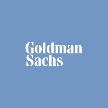 The image displays the Goldman Sachs logo in white serif lettering against a blue background. The post notes Goldman Sachs as one of the major banks collaborating to launch a joint USD stablecoin, with the image directly representing one of the key participating financial institutions.