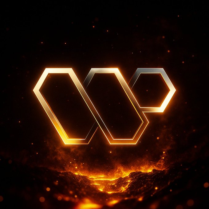 The image features a striking design of a triangle, composed of three hexagons, all rendered in gold color against a black background. The triangle is surrounded by an intense fire effect that adds a sense of intensity and energy to the overall composition. The caption above the image reads "Every successful blockchain ecosystem needs strong infrastructure behind the scenes @wallchain is focused on creating tools and systems that help developers build smarter and scale faster". This connection between the golden triangle design and the concept of building a robust blockchain system highlights the importance of a solid foundation in both fields.