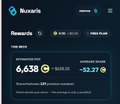 A mobile screenshot of the Rewards dashboard on the Pangea app, showing a token balance of 6,638 and rewards earned.