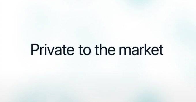 Text reading 'Private to the market' displayed on a light, simple background.