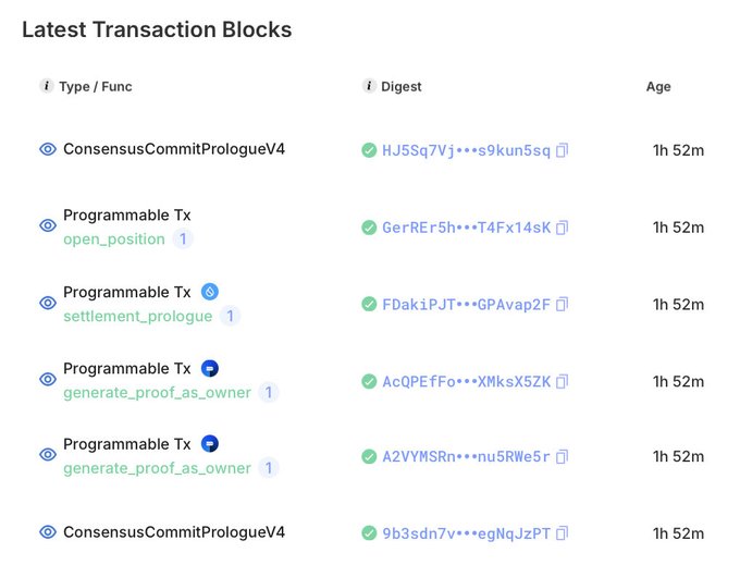 The image shows a screenshot of a webpage with a table displaying various transaction blocks, including information about the age of transactions, the type of transactions (e.g., digest), and the digest of each transaction block. The text "sui has been down for 2 hours" is also present in the image. This suggests that someone might have been browsing or using the webpage, but they haven't interacted with it yet.