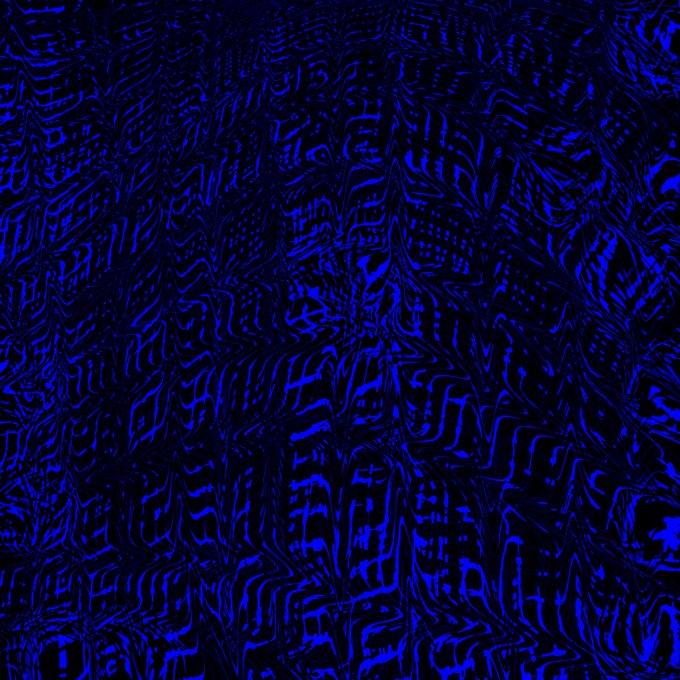 Abstract dark blue and black patterned texture resembling swirling, tribal-like designs.