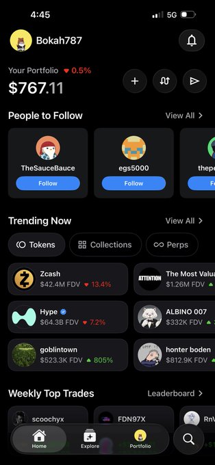 The image shows a phone screen displaying various app icons, including one for trading platforms like Zanzibar and another for social media apps such as Instagram. The phone's home screen also features a chat window with a message from someone named "@opensea".