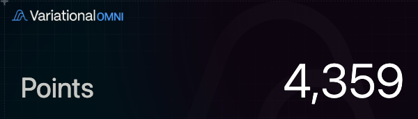 The image shows a scoreboard for points scored by a player named @variational_io during a game. The scoreboard displays 4,350 points as the total number of points scored by @variational_io. The scoreboard also provides information about the best week in terms of trading volume and strategy used by the player.