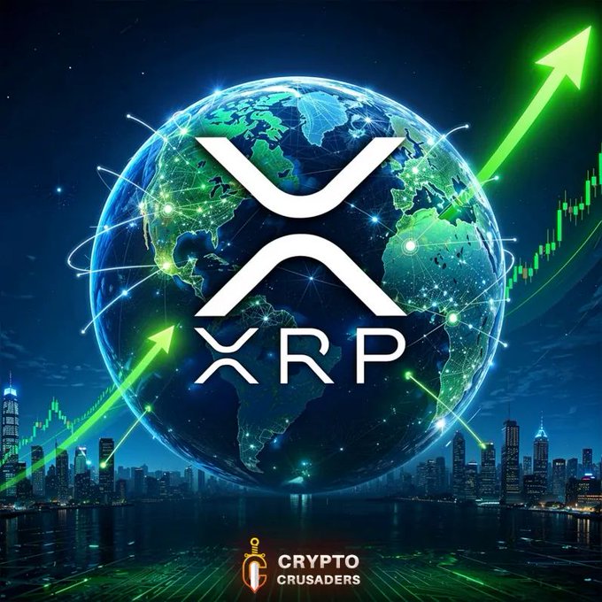The image features a large globe with an XP logo, surrounded by various city lights that represent different financial markets around the world. The text "XRP" is prominently displayed above the globe, indicating the cryptocurrency symbol. The phrase "BOOOOOOOMMMM!!! $XRP tech signal potentio" suggests that there might be a significant technical indicator or market event related to XRP that could potentially lead to a potential breakout in the cryptocurrency market.

The image also includes several city lights representing different financial markets, such as New York City and Tokyo. These cities are known for their strong economies and active financial markets. The presence of these financial hubs emphasizes the global nature of the cryptocurrency market and its potential impact on various economies around the world.