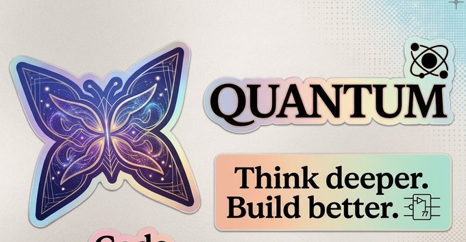 A graphic featuring a purple and blue butterfly design alongside the word "QUANTUM" and the slogan "Think deeper. Build better."