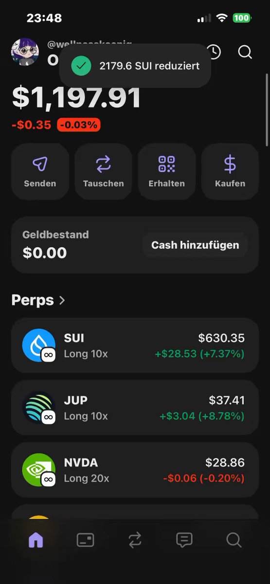 The image shows a phone screen displaying various app icons, including one for Bitcoin trading apps. The main focus of the image is an app icon that reads "Perps", which could be related to cryptocurrency trading or another type of app. The background color of the image is black, and there are several other app icons visible in the bottom left corner.