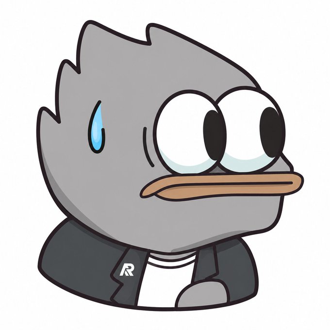 A cartoon duck character with a worried expression, sweat drop, and wide eyes wears a black jacket with an "R" on the lapel over a white shirt. The image's anxious, overwhelmed look on the duck's face visually captures the sentiment of "so much has happened since then," conveying a sense of having endured many chaotic or surprising events.