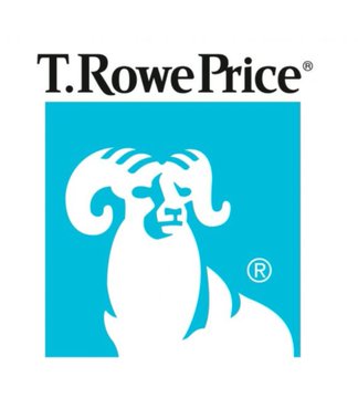 The image shows the T. Rowe Price logo, featuring the company's name in black text above a teal square containing a white ram illustration. This logo represents the firm behind the newly launched spot Bitcoin and crypto ETP, which allocates over 40% of its portfolio to Bitcoin as part of its "first actively managed" offering in the crypto ETP space.