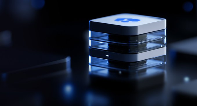 A sleek, futuristic cubic server or data module glows with blue light against a dark background, evoking the look of cloud infrastructure hardware—visually representing the technological backbone of services like Google Cloud Platform (GCP). The image underscores the post's point about GCP's product discontinuation risks, symbolizing the infrastructure that could be affected by Google's history of deprecating over 270 products since 2011.