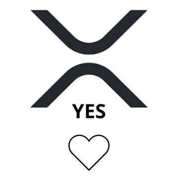 The image shows the XRP logo above the word "YES" and a heart symbol, indicating a positive answer to whether XRP will reach $10+ by December.
