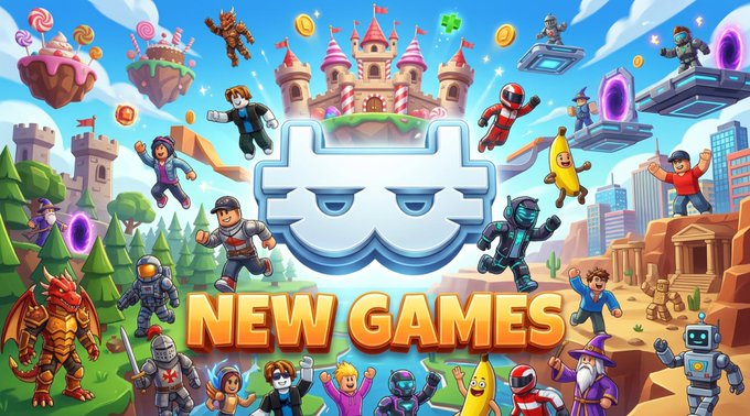 A vibrant "NEW GAMES" promotional banner showcases a variety of colorful video game characters, including knights, ninjas, dragons, robots, and wizards, alongside whimsical fantasy castles and futuristic cityscapes. The energetic artwork visually represents NAKA's diverse game pipeline, highlighting the multiple genres—from fantasy and action to sci-fi—being actively developed across titles like *Bigger Bite*, *Pharaoh Rush*, *ZomZom Defender*, *Sugar Rush Defense*, and *Hellsing*.