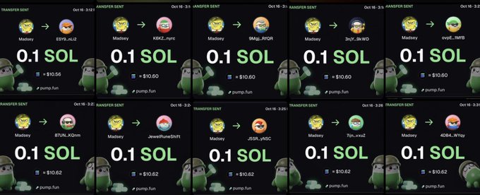 A screenshot of 10 Solana (SOL) giveaway transfers of 0.1 SOL each (totaling ~$10.60–$10.62), sent from "Maxley" to various recipients including EOTE, NBZ_nyc, GhgJOR, 9nTBNWD, ovpF_IMFB, BTJN_KDzm, JewelsRule5WT, JSSR_VnSC, 7jp_vVoZ, and 4OB4_WYxy. The image illustrates the completed 1 SOL giveaway referenced in the post.