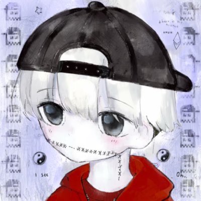 The image features a young boy with white hair wearing a black baseball cap, red hoodie, and has a tattoo on his face. The caption reads "Put your Shiro on anon." This suggests that the image might be related to a social media platform or a personal project where users can create their own profiles and share content. The post is titled "Oh Oh" which could indicate that it was created as part of a series, or simply for fun.