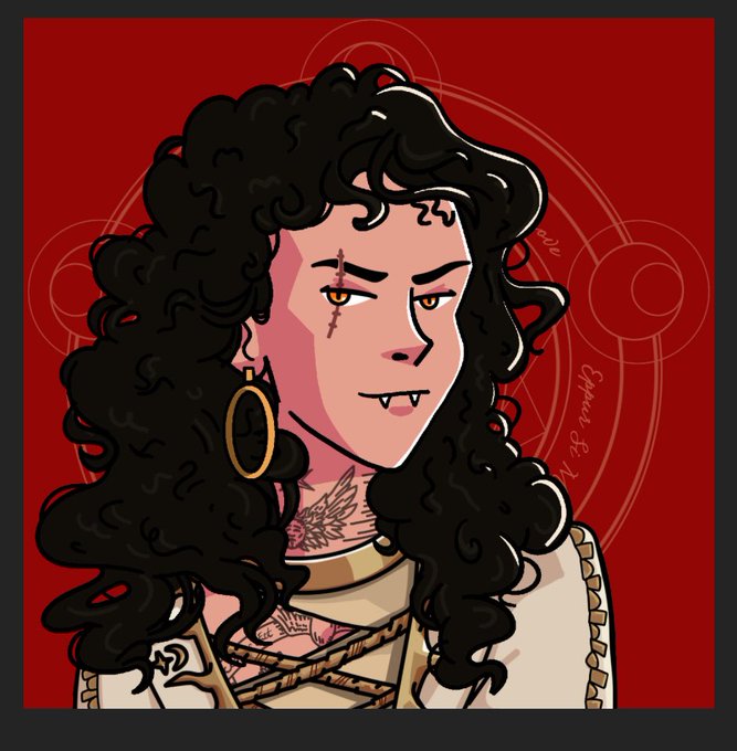 The image features a cartoon character with curly hair, wearing a white shirt and gold earrings. The character has tattoos on their face and neck, giving them a unique appearance. The background of the image is red, which contrasts with the character's black hair. There are also some text elements in the image that read "@wonderbossnft Minted out!!! @solana New bosses incoming @OrbisOnSOL". This suggests that the character might be a part of an online community or social media platform where users share and discuss their artwork, tattoos, and other creative expressions.