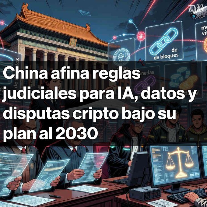 The image shows a group of people sitting at desks with computers in front of them. They are working together as a team, possibly for a legal case or project related to cyberspace. The scene suggests that they might be discussing or analyzing data on their computers while also referring to documents and other materials. The post about the Chinese courts' use of digital technology is likely to be relevant to this context, as it highlights how the courts are incorporating digital tools into their legal processes for better organization and efficiency.