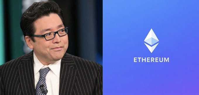The image shows Tom Lee alongside the Ethereum ($ETH) logo, visually tying the Fundstrat strategist and BitMine chairman to his bullish $ETH outlook, including his long-term price target of $62,000 and the news of BitMine's $81 million ETH purchase last week.