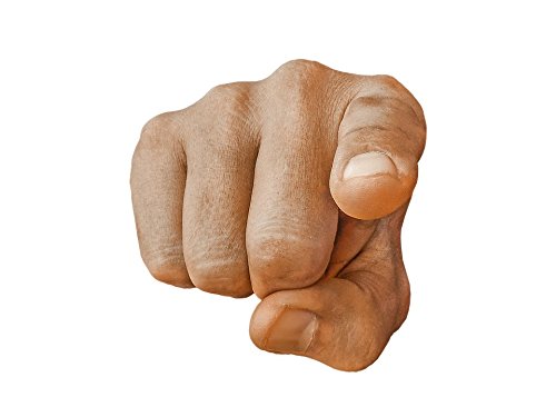 A clenched fist pointing forward. The image relates to the post by symbolizing readiness or urgency, encouraging viewers to "get their tickets" for Binance Blockchain Week.