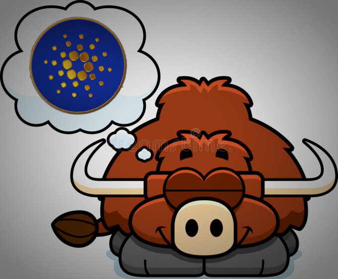 "ADA" is written above the image of a cartoon bull with horns, which is sitting down.