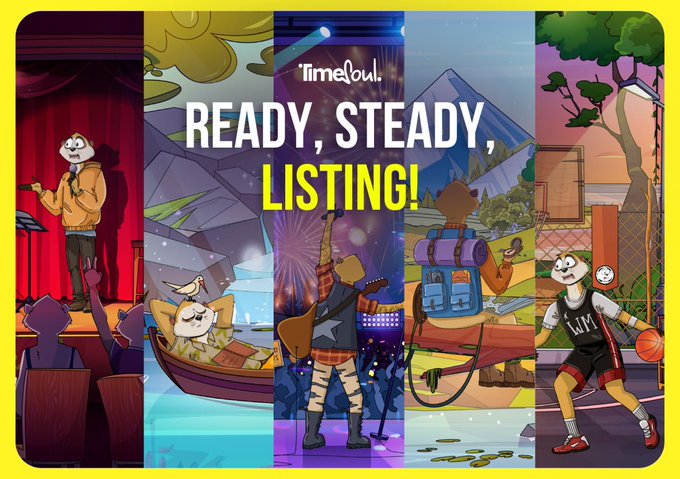 The image features a cartoon illustration of people playing basketball outdoors with a banner that reads "Ready, Steady, Listing!". The scene includes a man holding a basketball, another man carrying a backpack, and a third man holding a microphone. There are also other elements in the background such as trees and buildings.
