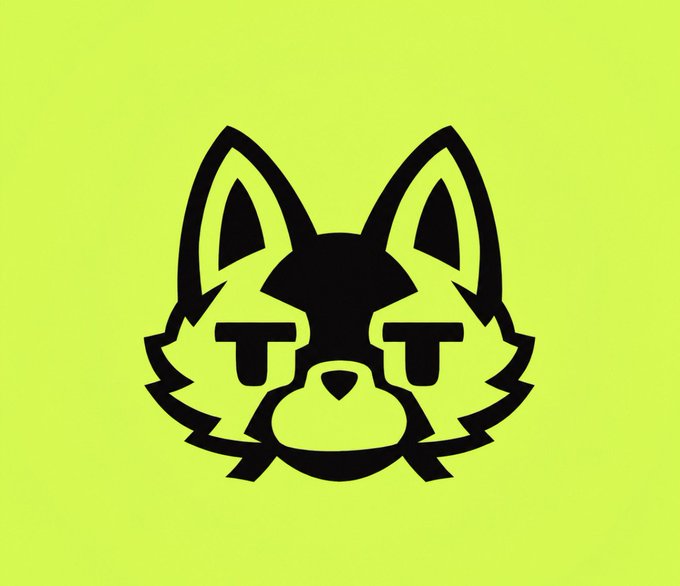 A stylized black wolf or fox head logo on a bright green background, likely serving as the brand mascot for the HoodCatsNFT Twitter giveaway, which is offering $100 to 4 winners who follow @HoodCatsNFT and @R41PH and turn on notifications.