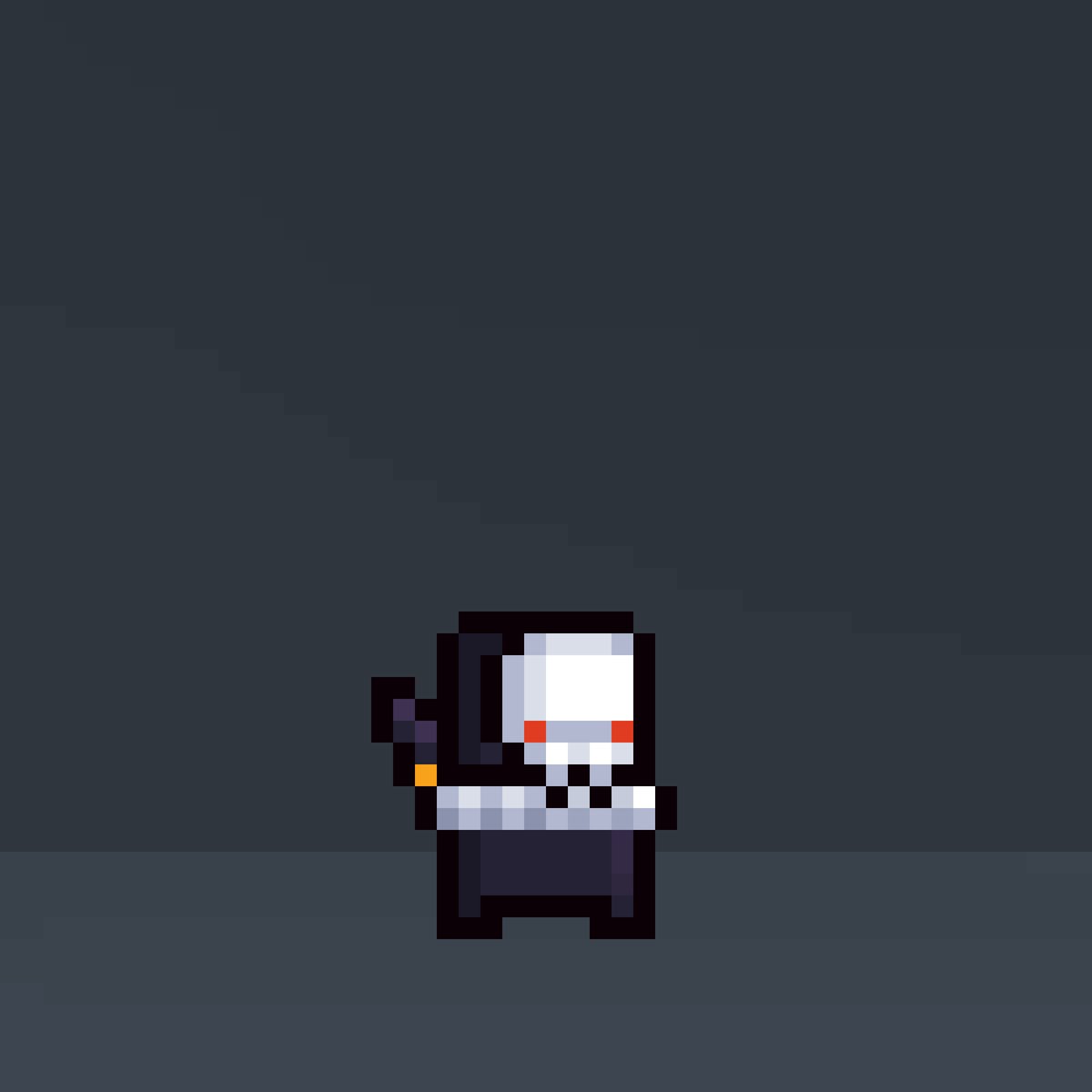 The image shows a character from the video game Mint details, which appears to be a digital artist or artist's assistant, standing alone and facing left against an empty background with dark hues of blue and black. The character has a neutral expression on their face while holding up their hands in the air. In the caption provided below the image, you can see the actual text written: "The moment you've been waiting for is here. Ninji mint details: Mint Date: June 24 at 3:30 PM. Mint Price: 0.0012 ETH. Mintable Check your WL: opensea.io/collection/nin". This detail further provides context on the image and its relation to the content of the post.