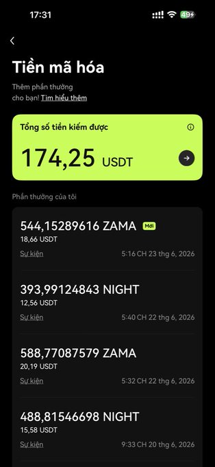 In the image, there are two texts displayed on a phone screen that read "Tie m'a" and "Tie m'a", which translates to "I'm sorry" and "I'm sorry", respectively. The phone is turned off, and the screen shows a list of transactions in a foreign language. The text "The bonus amount has reached Total of 103 USDT Thank @okx" indicates that there are two transactions on the screen, one for each of these phrases.
