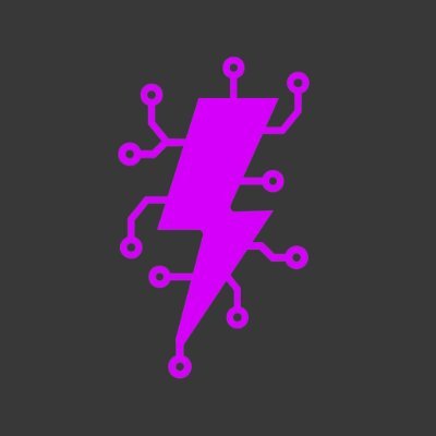 The image features a purple lightning bolt symbol that serves as the focal point of an accompanying caption. The caption explains that "Brink's first grant for post-quantum" is related to the focus on potential threats affecting Bitcoin's long-term security, including quantum computing and vulnerabilities.
