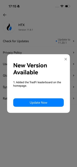 iphone screen displays a white background with black text, "New Version Available" and "Updated to", followed by a list of options for updating the version number.