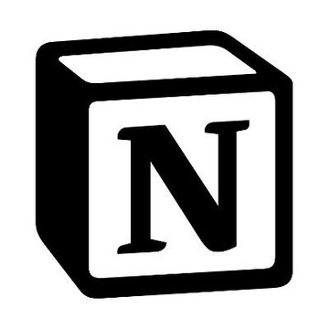 A black-and-white icon of a 3D cube featuring the letter 'N' on its front face, resembling the Notion app logo.