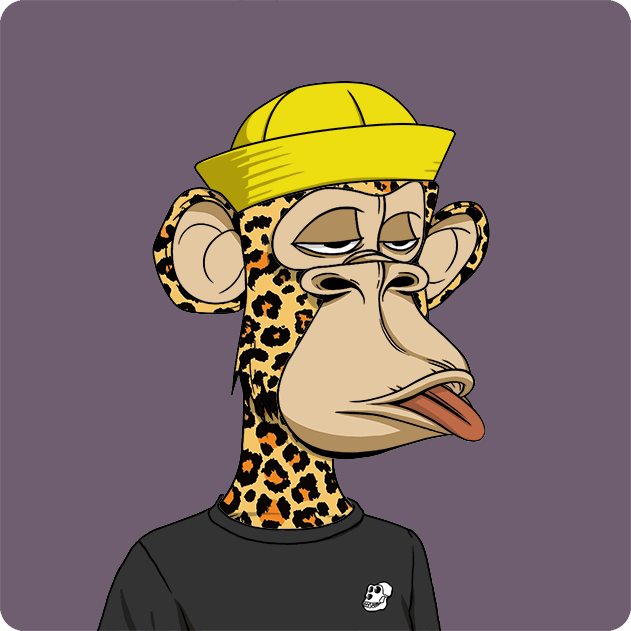 Digital illustration of a cartoon monkey character wearing a yellow cap and black t-shirt with a small skull logo, against a purple background.