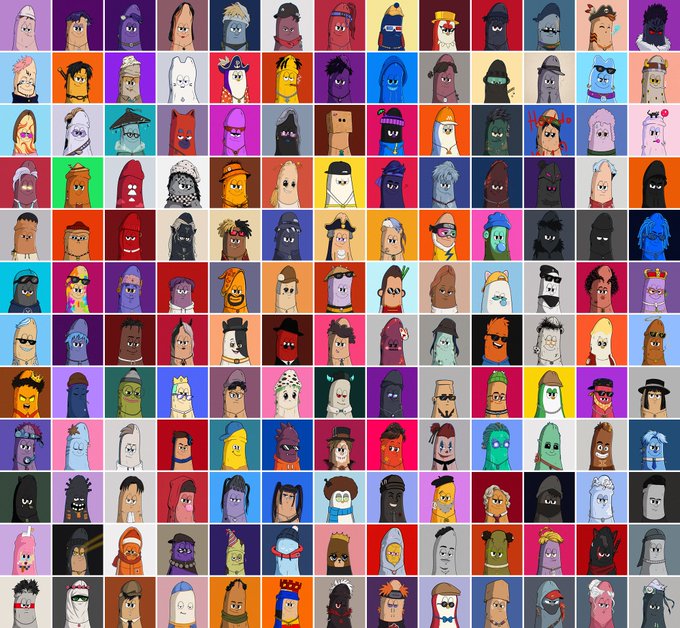 A grid of 130 vibrant, cartoonish NFT-style characters with diverse features, costumes, and colorful backgrounds, representing the "LUC" collection. The image relates to the post as a promotional preview for the mint phase of the LUC collection on OpenSea.