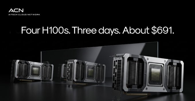 Four H100s. Three days. About $691.  The math: 4 GPUs × 72 hours × $2.40/hr comes to $691.20.*  Swap in your own GPU count and runtime, and you can estimate the compute cost of a run before it starts.  This is an illustration, and actual runtimes vary. The point is simple: with