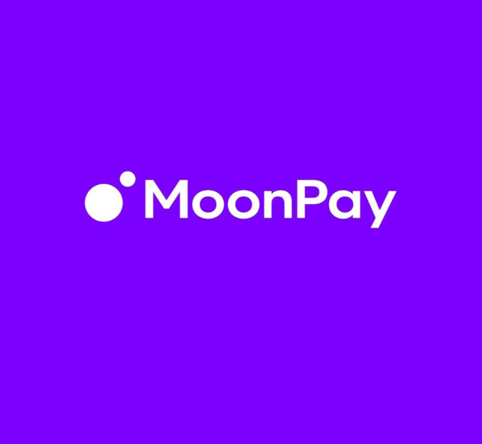 The 'MoonPay' logo in white text on a purple background.