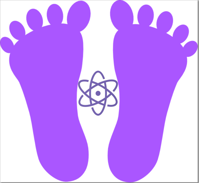 The image features a pair of feet with purple outlines, accompanied by an atom symbol inside them. The phrase "build it and they will come" is written below the feet, which could be interpreted as a motivational message or encouragement for someone to pursue their goals.