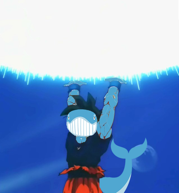 An anime-style cartoon character with a shark-like toothy grin and whale tail stands underwater, reaching upward with cracked, glowing hands toward a bright surface, symbolizing a powerful breakthrough. The image creatively visualizes the "Unusual Whales" brand identity to promote their revamped affiliate program.