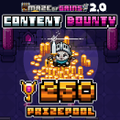 A pixel art graphic for 'CONVENT STREETS 2.0' by MercsGaming showing a character in front of stained glass with '250 PIXELPOOL' displayed.