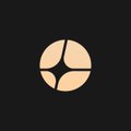 A small icon featuring a circular beige design with four inward-pointing triangular shapes on a dark gray background.