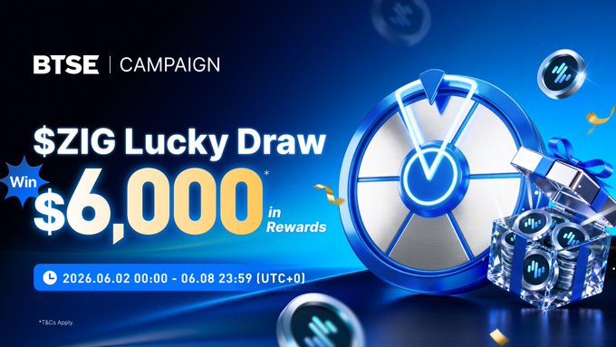 The image shows an advertisement for an online game with a blue background, featuring a clock on its left side. The main element of the advertisement is a winning draw, which has been mentioned multiple times throughout the post. It suggests that there's a chance to win $6,000 as prizes in this Lucky Draw game. The post also mentions a bonus reward for those who engage with it and even mentions a promotion where users could win an additional $200. The image is accompanied by an invitation to sign up or react with a screenshot of the trade happening on BTSE RT.