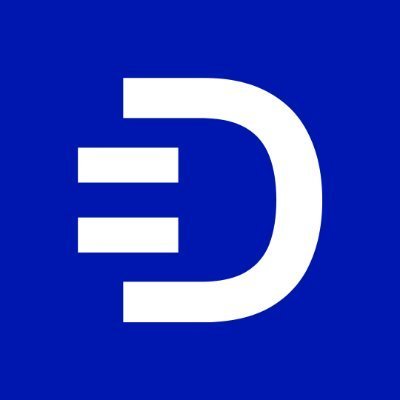 The image features a blue square with white text that reads "d" at the center, surrounded by three vertical lines. The background of the image is also blue, creating a cohesive color scheme for the design. The overall layout appears simple yet effective in conveying its message.