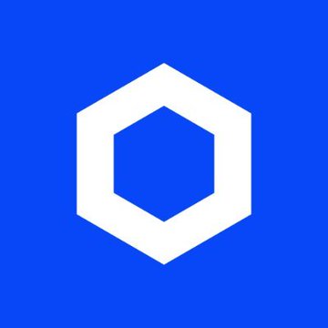 A white hexagonal logo on a blue background, representing Chainlink, accompanies the post about Sergey Nazarov's statement on tokenization enabling an efficient onchain financial system accessible by AI agents.