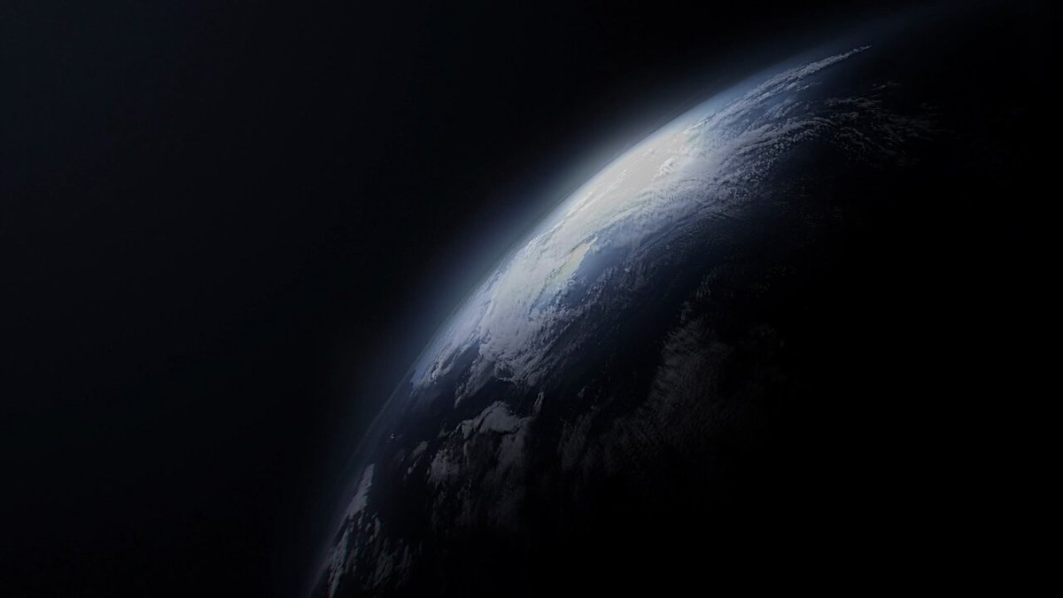 The image shows a close-up view of the Earth from space with a dark background. The planet appears as a large globe against this backdrop, emphasizing its size and position within our solar system. In the bottom right corner of the photo, there is text that reads "Ethena has expanded its partnership with @Anchorage ," which could be related to the image or another topic.
