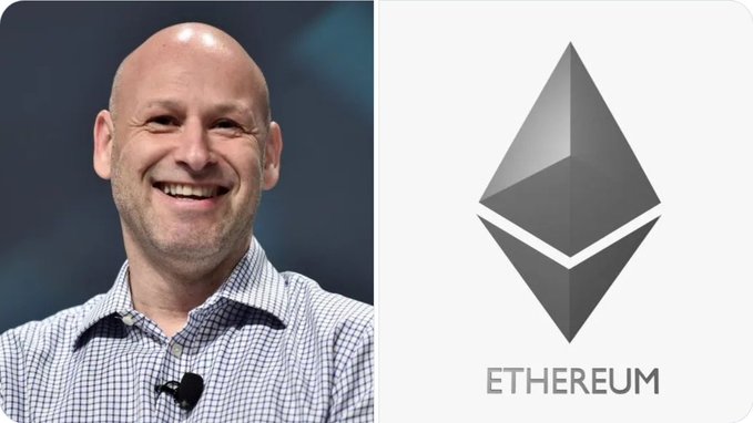 Joseph Lubin, founder of Consensys and Ethereum co-founder, appears alongside the Ethereum logo, referencing news that Sharplink Gaming, in which he is involved, purchased an additional 10,000 ETH ($15 million), bringing total holdings to 886,725 ETH.