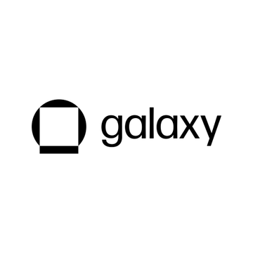 A black and white logo for 'galaxy' featuring a stylized helmet/planet icon on a white background.