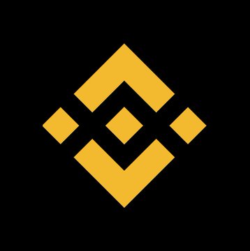 Binance cryptocurrency exchange logo featuring the yellow diamond-shaped symbol on a black background.